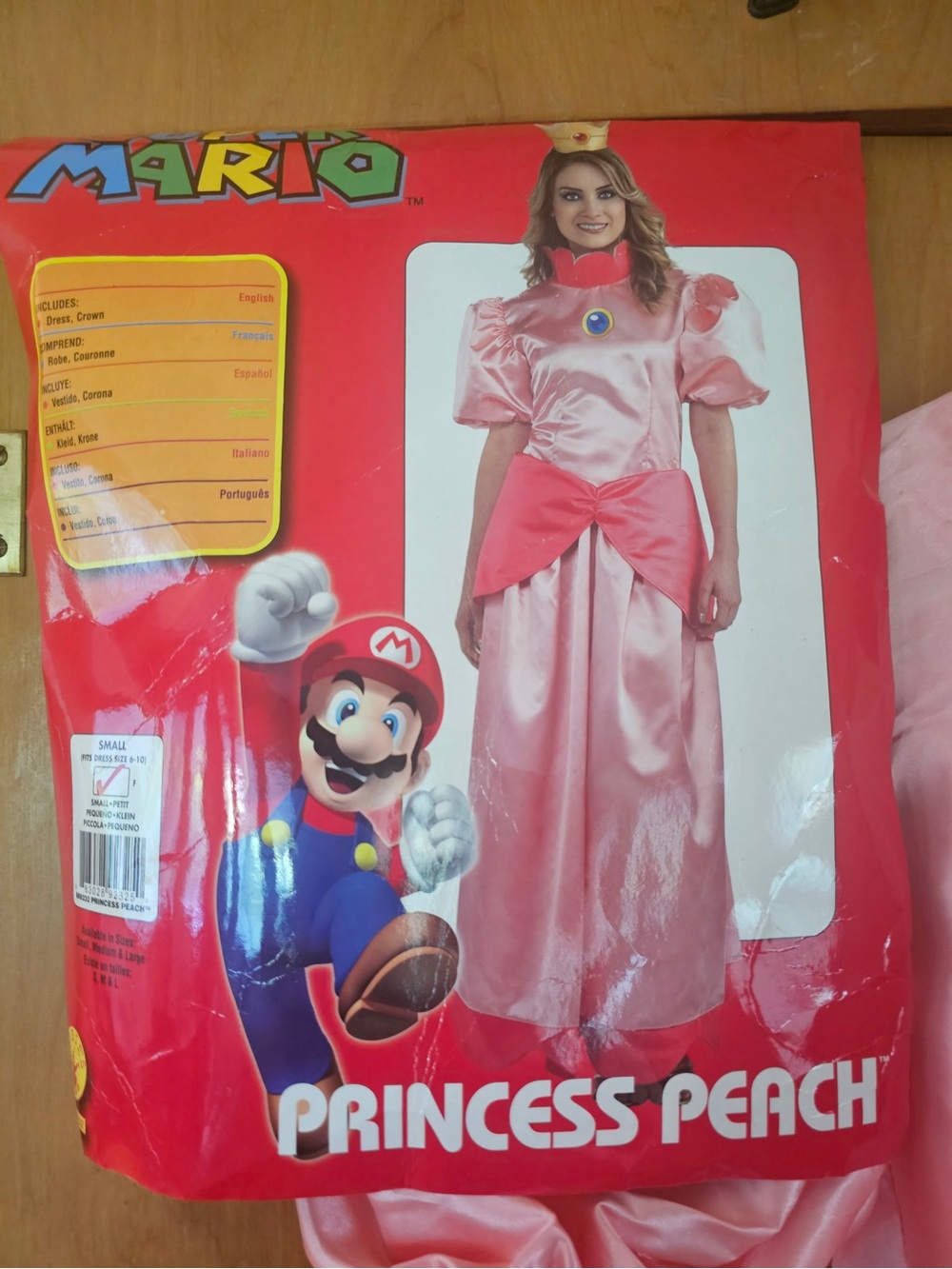 Princess Peach Costume - Pink Dress & Crown